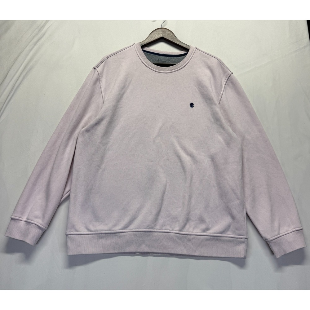 Izod The Advantage Fleece Sweatshirt Mens XL Light Pink‎ Embroidered Logo Ribbed